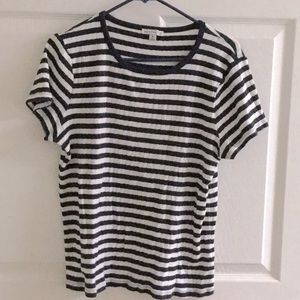 Striped Navy Blue Short Sleeve T-Shirt